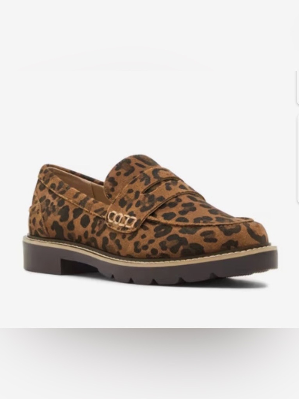Blondo Penny Women's Leopard Print Leather Penny Loafers Brown Waterproof 8.5